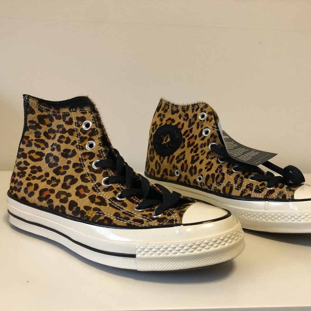 Converse leopard-print faux calf hair high tops